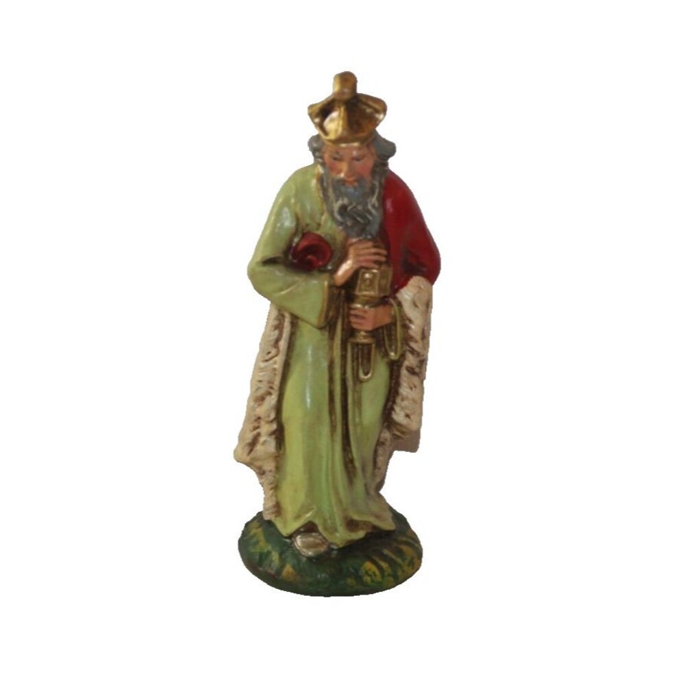 Vintage Hand Painted Italy Paper Mache Nativity Figurine Wise Man Figure  5"
